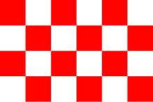 The Bemba flag, with alternating red and white squares