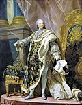 Louis XV en costume de sacre, huile sur toile de Louis-Michel van Loo (1762).