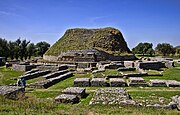 Le Dharmarajika stupa de Taxila. Édifié par l'empereur Maurya Ashoka, au IIIe siècle AEC