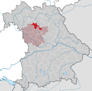 Li position de Subdistrict Erlangen-Höchstadt in Bavaria