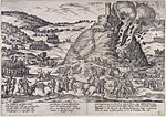 La destruction de la forteresse de Godesburg vue par le graveur Frans Hogenberg.