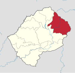 Map of Lesotho with the district highlighted