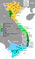 Image 34Map of Vietnam showing the conquest of the south (the Nam tiến, 1069–1757). (from History of Asia)