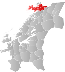 Lage der Kommune in der Provinz Trøndelag