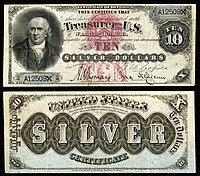 $10 Silver Certificate, Series 1878, Fr.285a, depicting Robert Morris