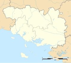 Mapa konturowa Morbihan, po lewej znajduje się punkt z opisem „Locmiquélic”