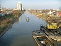 Blick stromaufwärts von der Brücke Podul Modoș