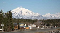 Glennallen, with Mt. Drum and part of Mt. Wrangell in the background