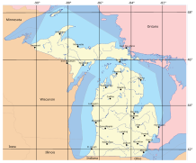 Michigan is second (after Alaska) in water area, and first in water percentage.