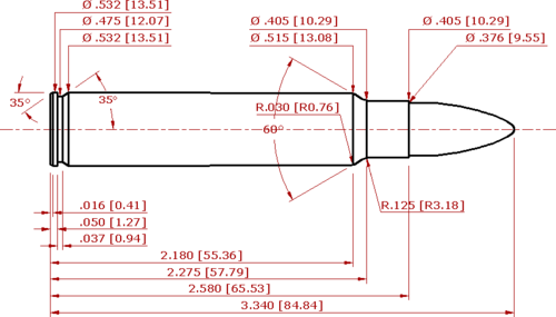 375 Ruger Cartridge SAAMI Schematic