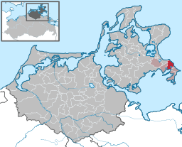 Sellins läge i Mecklenburg-Vorpommern