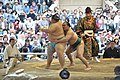 靖国神社奉納大相撲 石浦関の相手は琴勇輝関（2017年4月17日撮影）