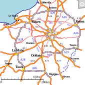 Carte des contournements de Paris