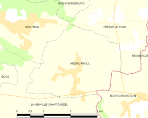 Poziția localității Mesnil-Raoul