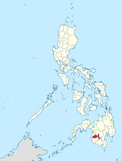 Mapa ng Pilipinas na magpapakita ng lalawigan ng Maguindanao del Sur