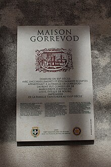 Plaque de la maison Gorrevod à Bourg-en-Bresse