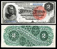 $2 Silver Certificate, Series 1886, Fr.242, depicting Winfield Scott Hancock