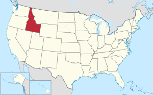 Map of the United States highlighting Idaho