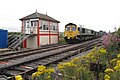 Image 10Bardon Hill box in England (seen here in 2009) is a Midland Railway box dating from 1899, although the original mechanical lever frame has been replaced by electrical switches. (from Rail transport)