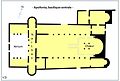 Basilique d'Apollonie de Cyrène, ve siècle: ici, l'abside est inscrite dans un chevet plat, selon un modèle courant à cette époque.