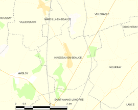 Mapa obce Huisseau-en-Beauce