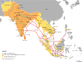 Image 27Hinduism expansion in Asia, from its heartland in Indian Subcontinent, to the rest of Asia, especially Southeast Asia, started circa 1st century marked with the establishment of early Hindu settlements and polities in Southeast Asia. (from History of Asia)