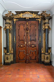 Portal der Stiftsbibliothek St. Gallen.