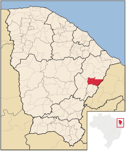 Localização de Alto Santo no Ceará