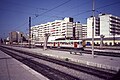 Een voormalige NMVB-tram in het kopstation Pont de Fusta van Valencia (in 1987)