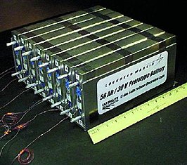 Een prototype van een lithiumpolymeeraccu (NASA Glenn Research Center)