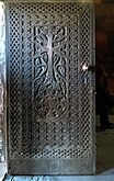 Wood carving on door