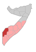 Ligging van Gedo in Somalië