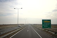 Le Périphérique de Belgrade près de l'échangeur autoroutier ( 23) Belgrade (A1 A3) (Autoroute A1).