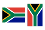 De vlag van Zuid-Afrika (horizontaal en verticaal)