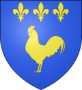 Dessin montrant le blason de Gaillac, avec le même coq que celui qui figurait autrefois sur les barriques de vin de gaillac.