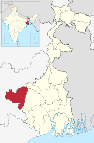 Location of Purulia district in West Bengal