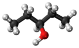 Model bola-dan-tongkat molekul 3-pentanol