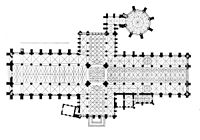 The cruciform plan of York Minster; drawing by Georg Dehio.