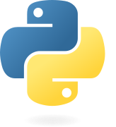 Blue and yellow snake logo