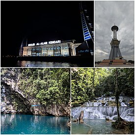 Kiwa ka tengen: Masjid Al Alam, Tugu eks-MTQ, Danu Biru, Grojogan Moramo