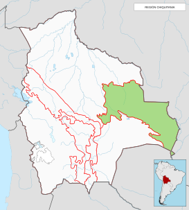 Ubicación de la región en Bolivia