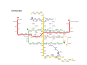 Rakenteilla olevan metroverkon karttaa alkuvuonna 2015, jolloin, linja 1 oli jo käytössä.