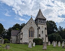 The church of St. Peter, at Ovington, Hampshire, England. September 2024.