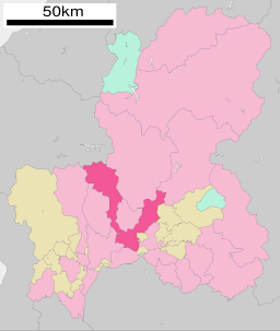 Sekis läge i Gifu prefektur