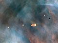 Image 19Hubble image of protoplanetary discs in the Orion Nebula, a light-years-wide stellar nursery probably very similar to the primordial nebula from which the Sun formed (from Formation and evolution of the Solar System)