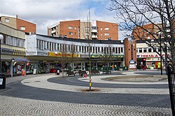 Rågsveds hästskoformade centrum.