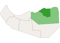 Location of Erigavo District within Sanaag, Somaliland