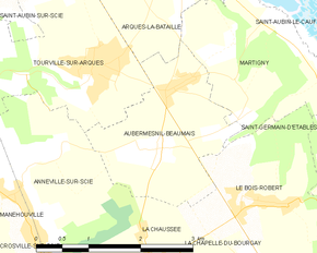 Poziția localității Aubermesnil-Beaumais