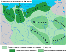 Карта расселения поморских славян в IX веке