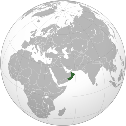 Location of Oman (dark green)